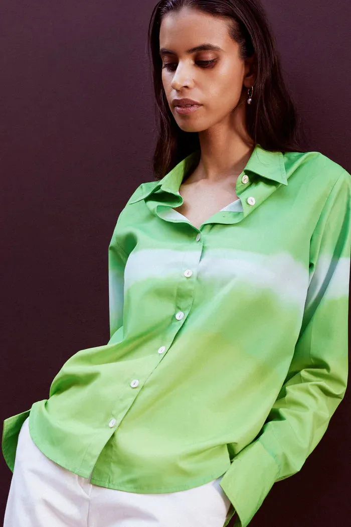 Ombre Button-Down Comfortable Cotton Shirt