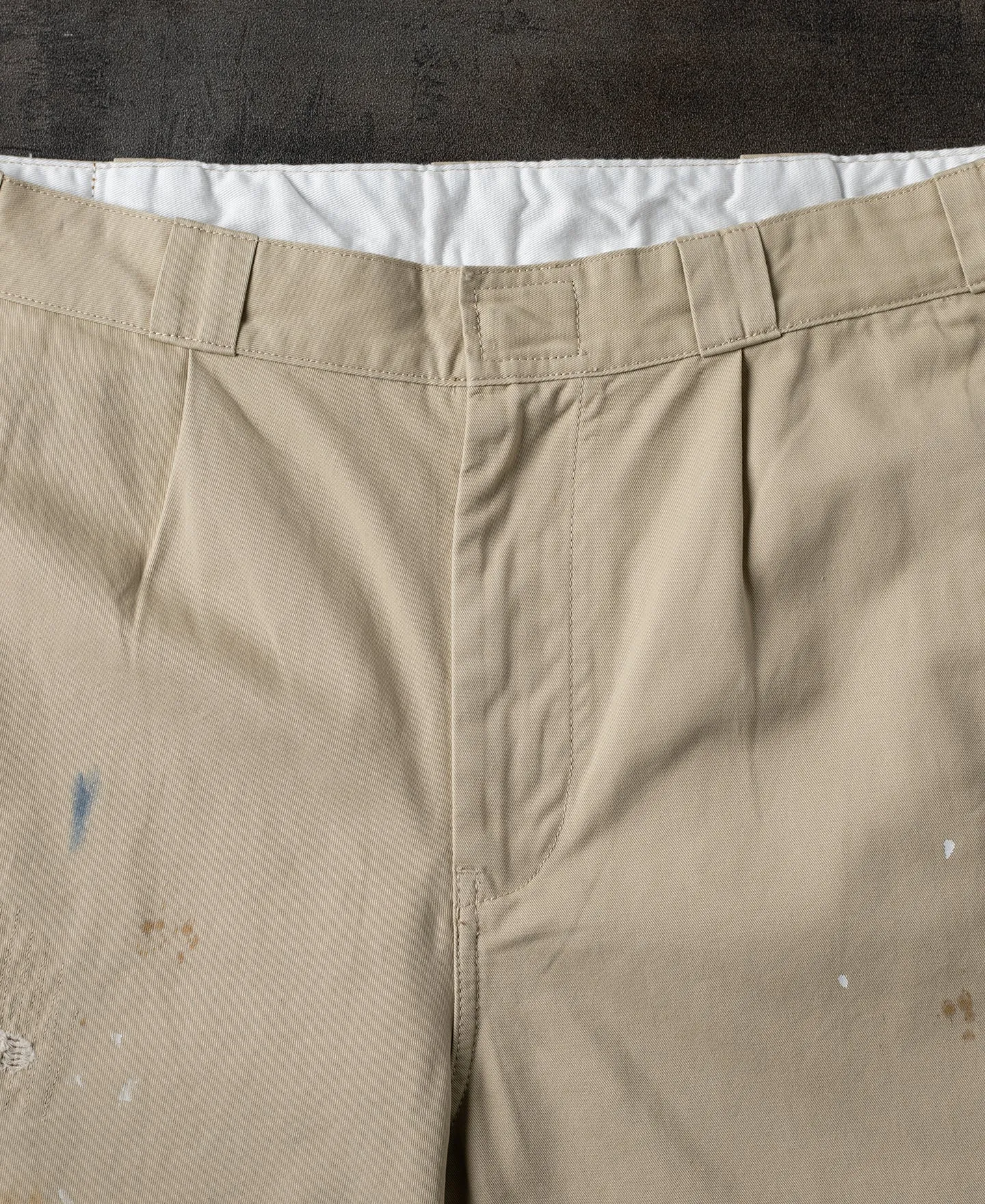 Paint-Splatter Distressed Chino Pants