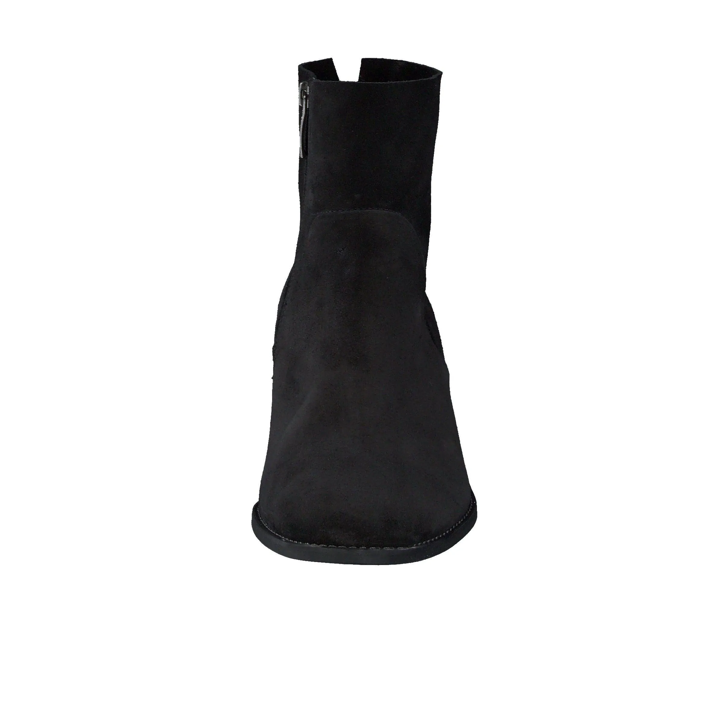 PAUL GREEN Black Soft Suede  Ankle Boot with Block Heel