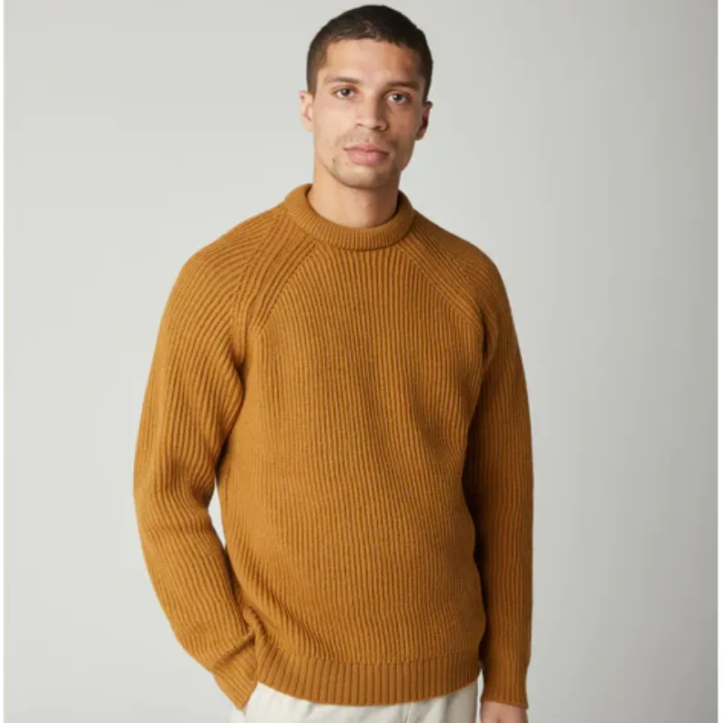 Peregrine Ford Crew Pure Merino Wool Jumper WJ7906 - Wheat