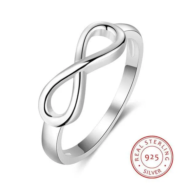 Personalized Sterling Silver Ring - Infinity Promise Rings - Customized Gifts - Fashion Jewelry