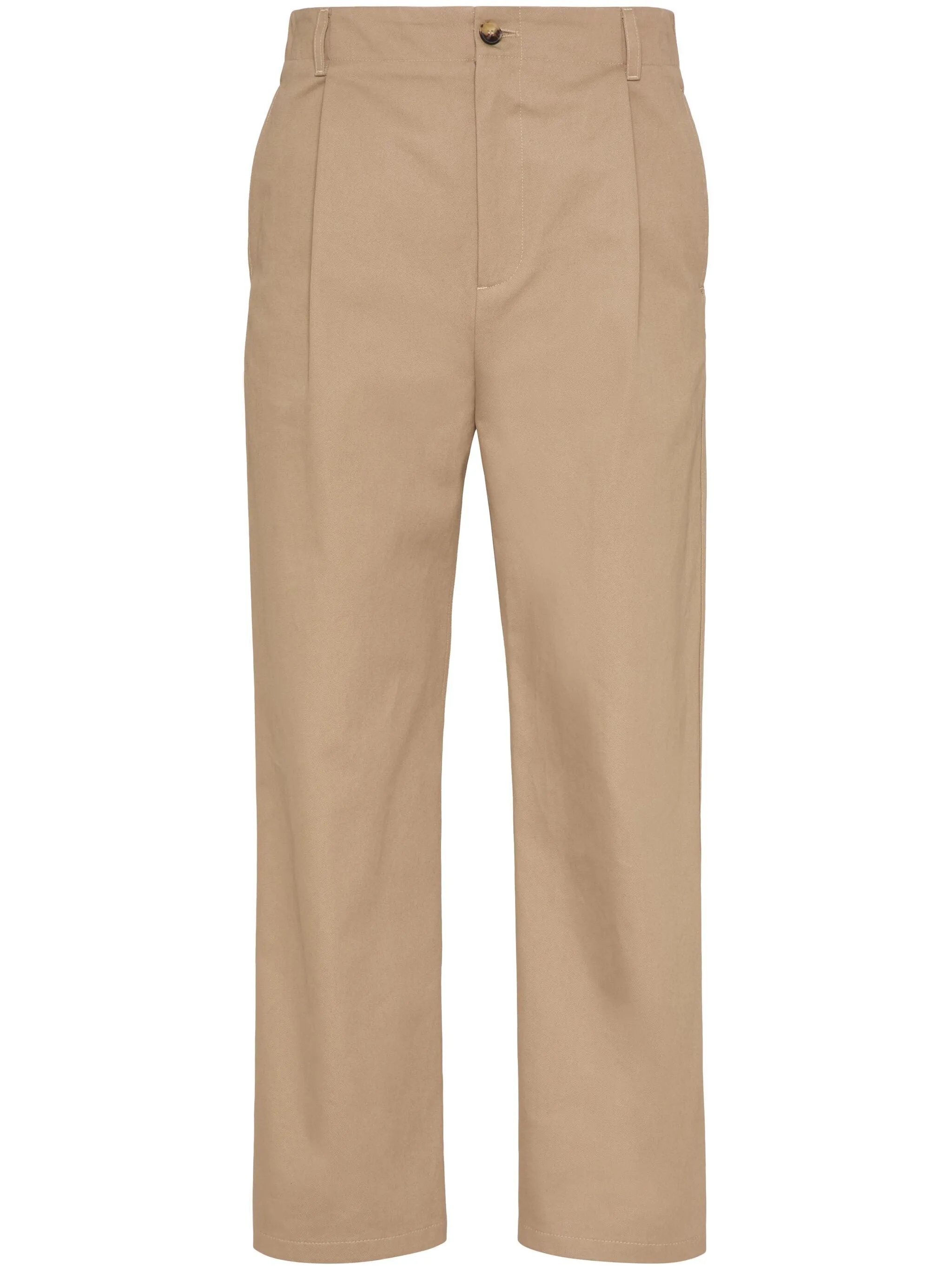 pleat-detail cotton chino trousers