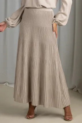 Pleated Knit Maxi Skirt