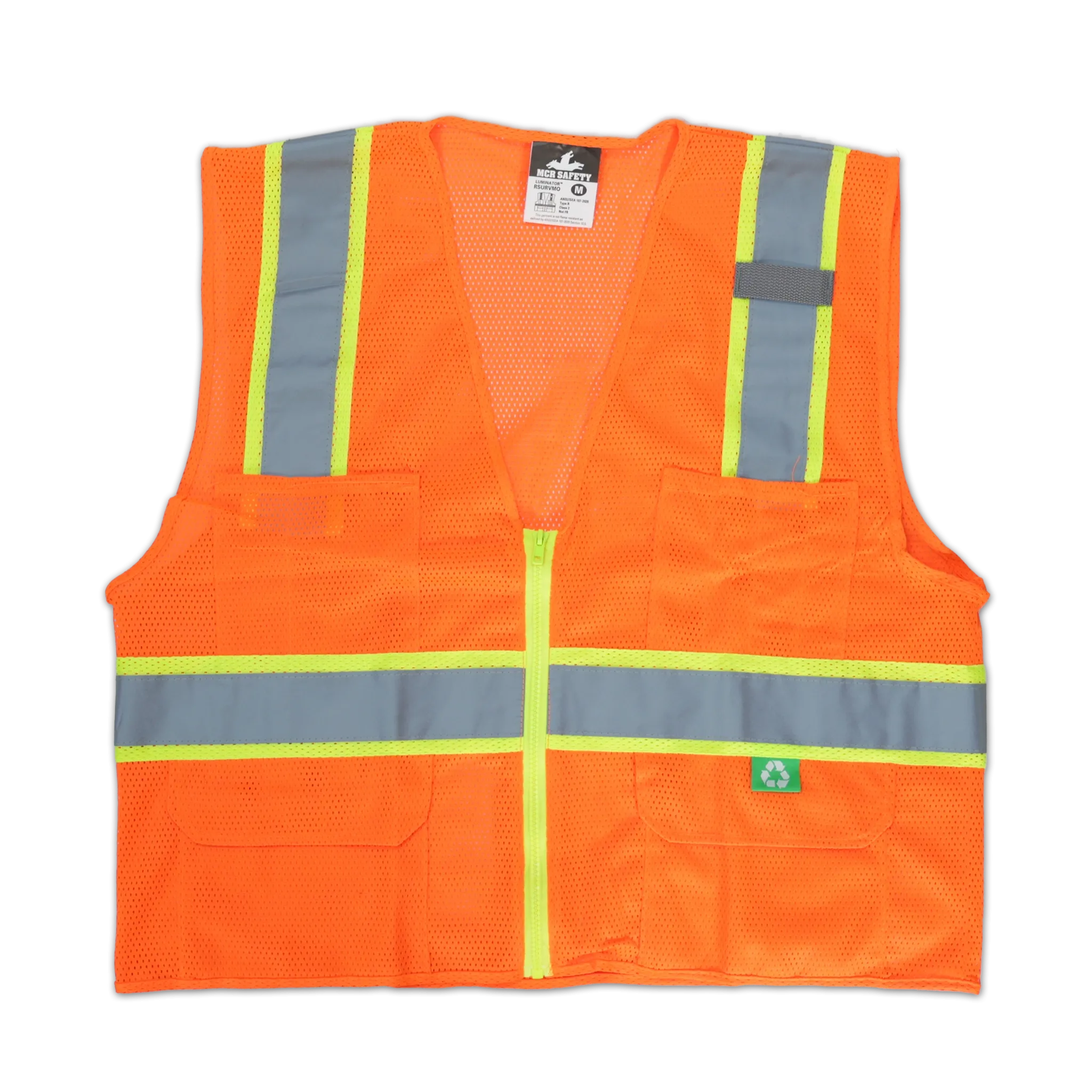 Premium Orange Safety Vest With Zipper (1/ea)