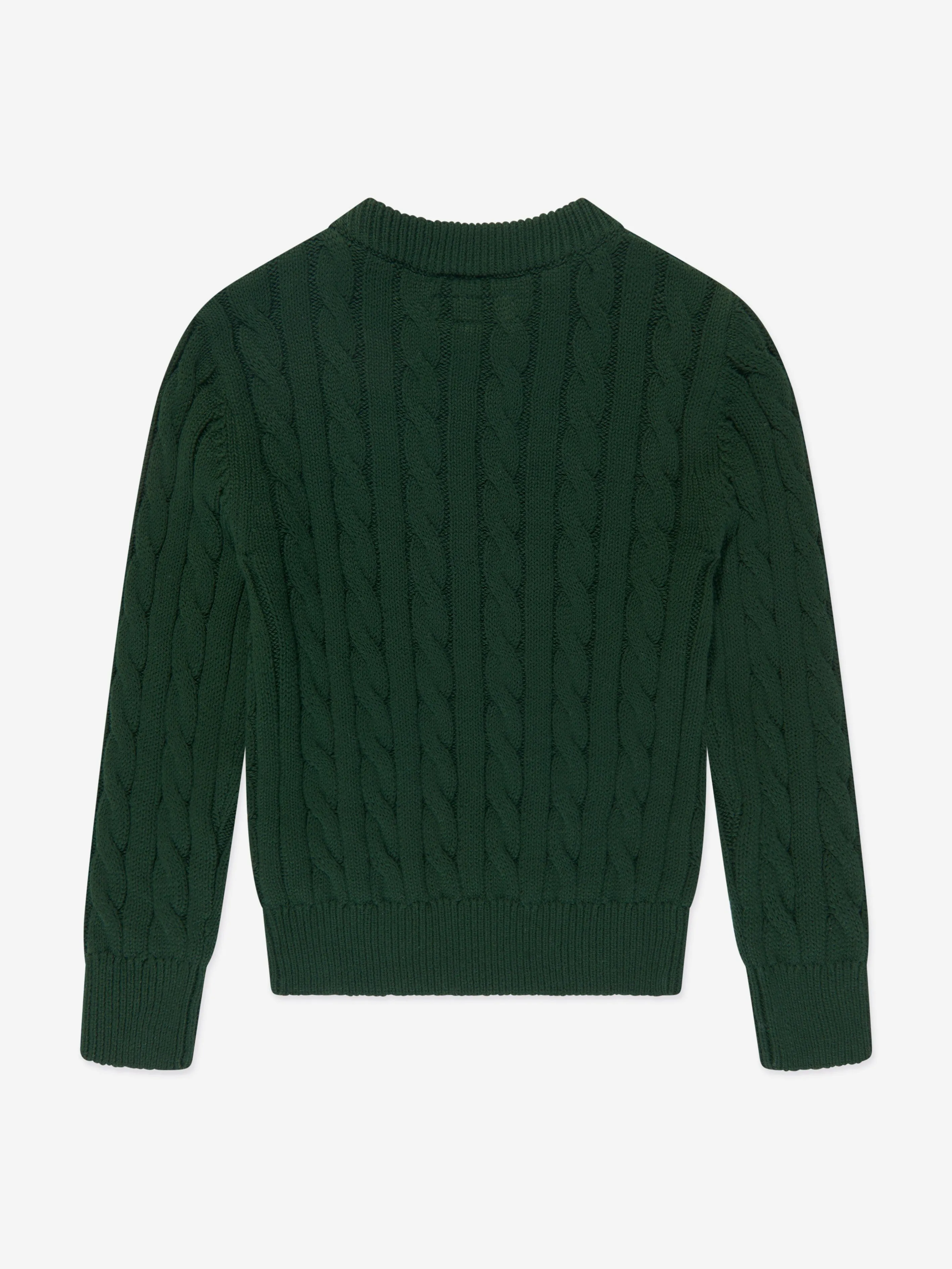 Rachel Riley Boys cable Knit Jumper in Green