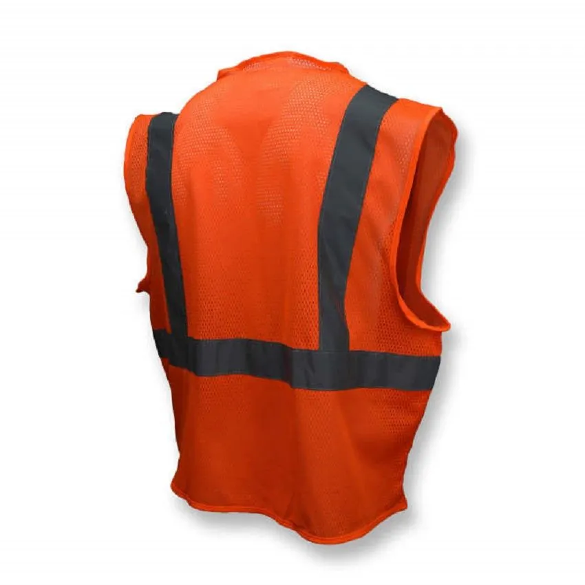 Radians SV2OM Economy Type R Class 2 Mesh Safety Vest, Hi-Vis Orange, 1 Each