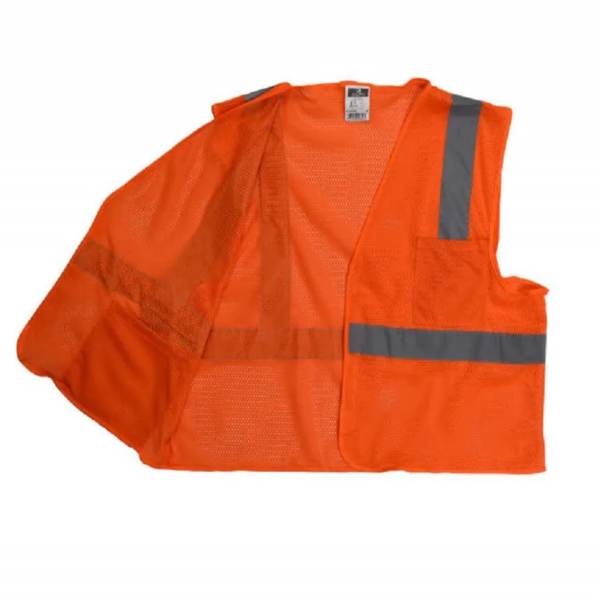 Radians SV2OM Economy Type R Class 2 Mesh Safety Vest, Hi-Vis Orange, 1 Each