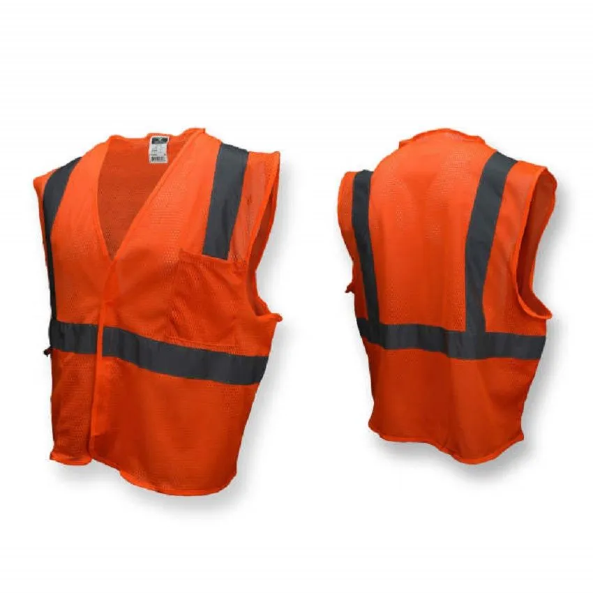 Radians SV2OM Economy Type R Class 2 Mesh Safety Vest, Hi-Vis Orange, 1 Each