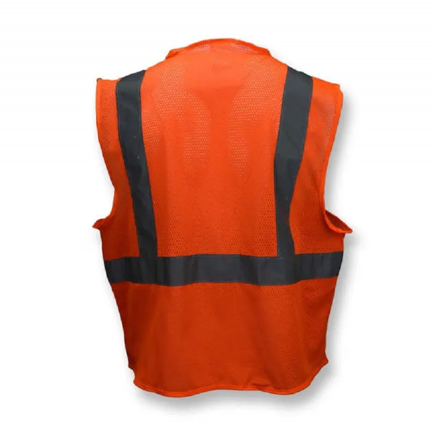 Radians SV2OM Economy Type R Class 2 Mesh Safety Vest, Hi-Vis Orange, 1 Each