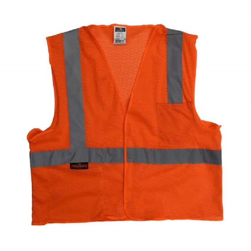 Radians SV2OM Economy Type R Class 2 Mesh Safety Vest, Hi-Vis Orange, 1 Each