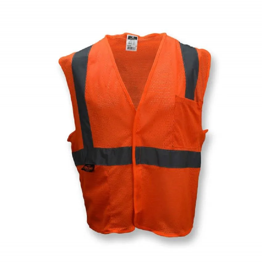 Radians SV2OM Economy Type R Class 2 Mesh Safety Vest, Hi-Vis Orange, 1 Each