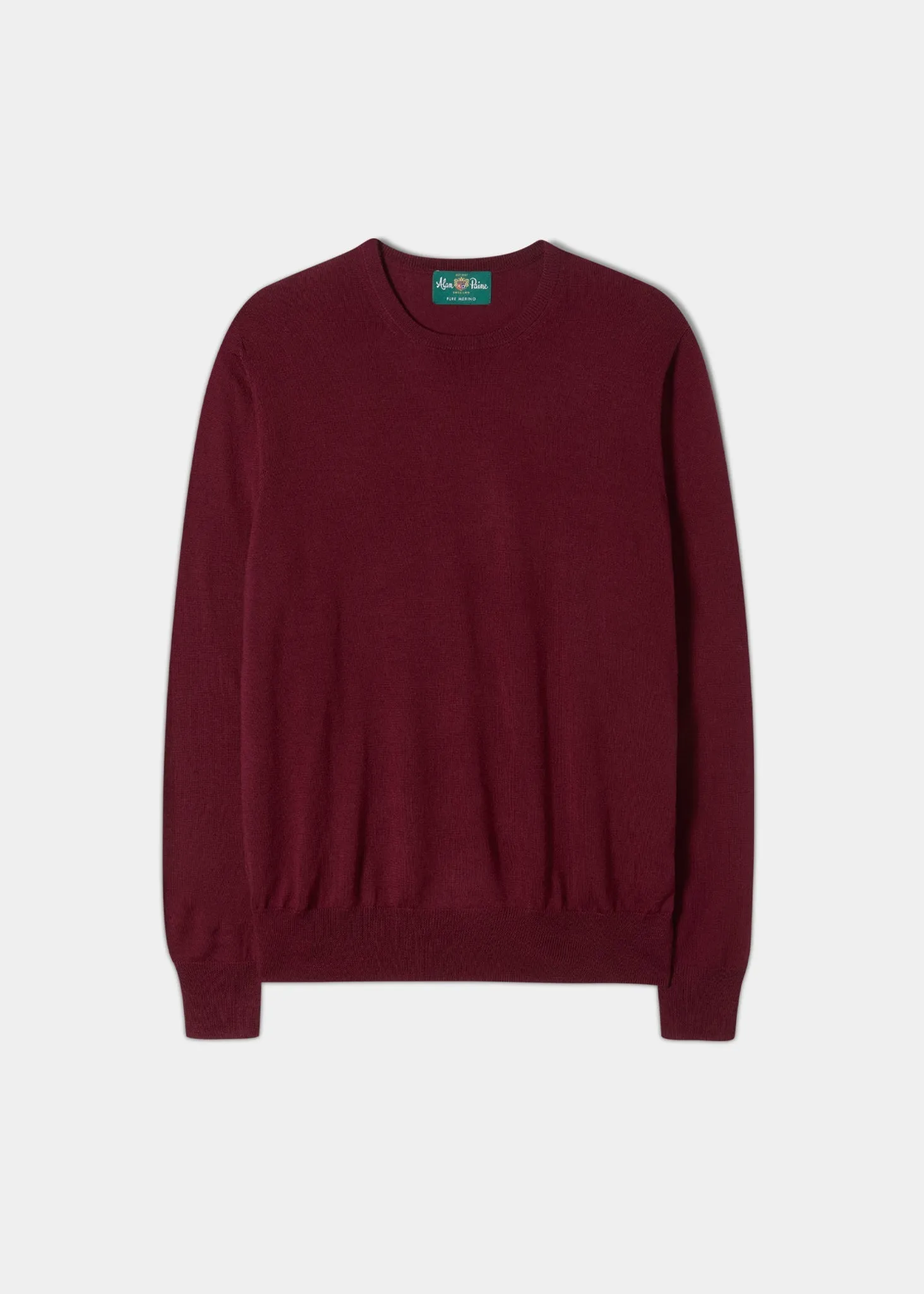 Radstone Men's Merino Wool Jumper in Bordeaux - Regular Fit