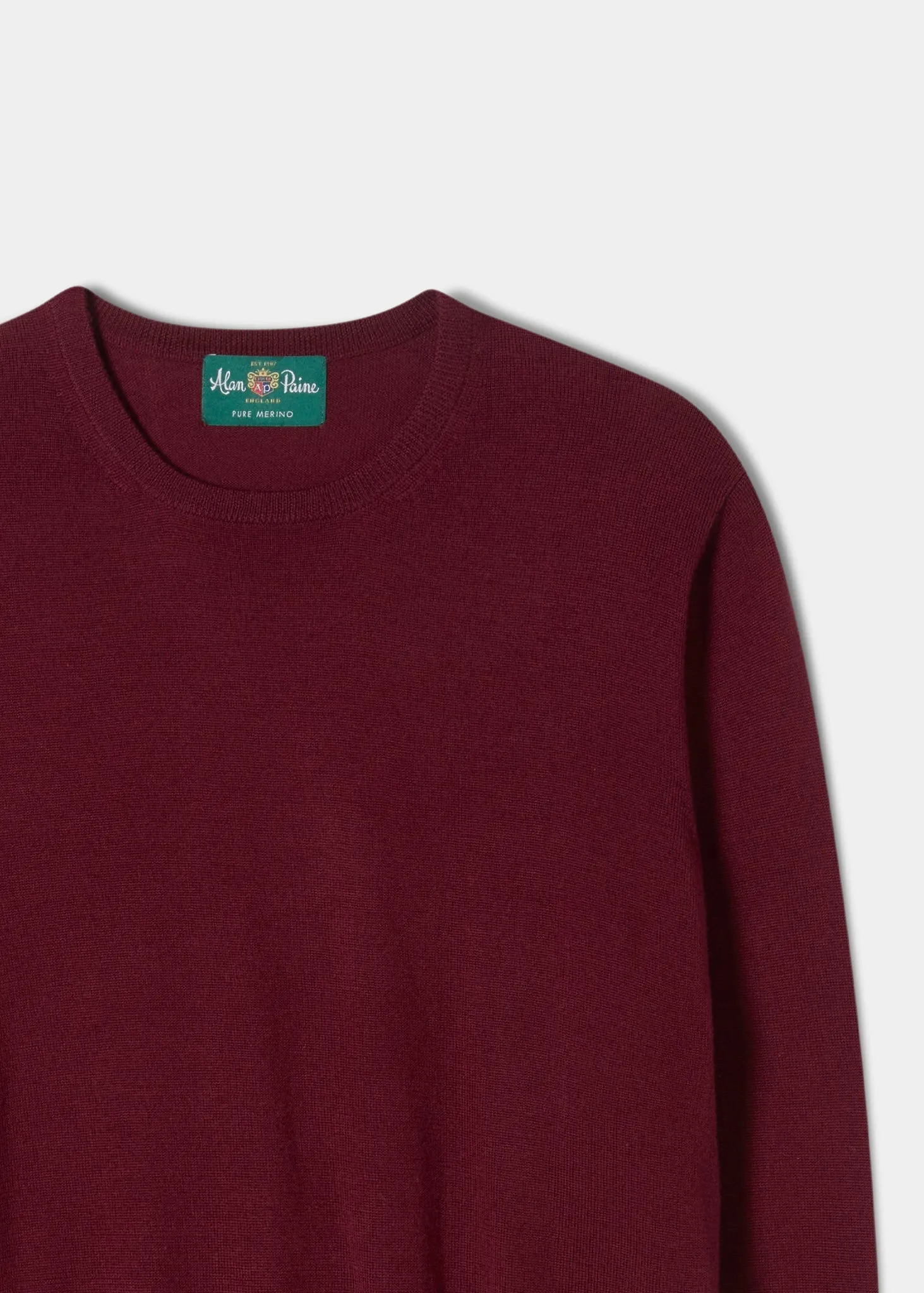 Radstone Men's Merino Wool Jumper in Bordeaux - Regular Fit