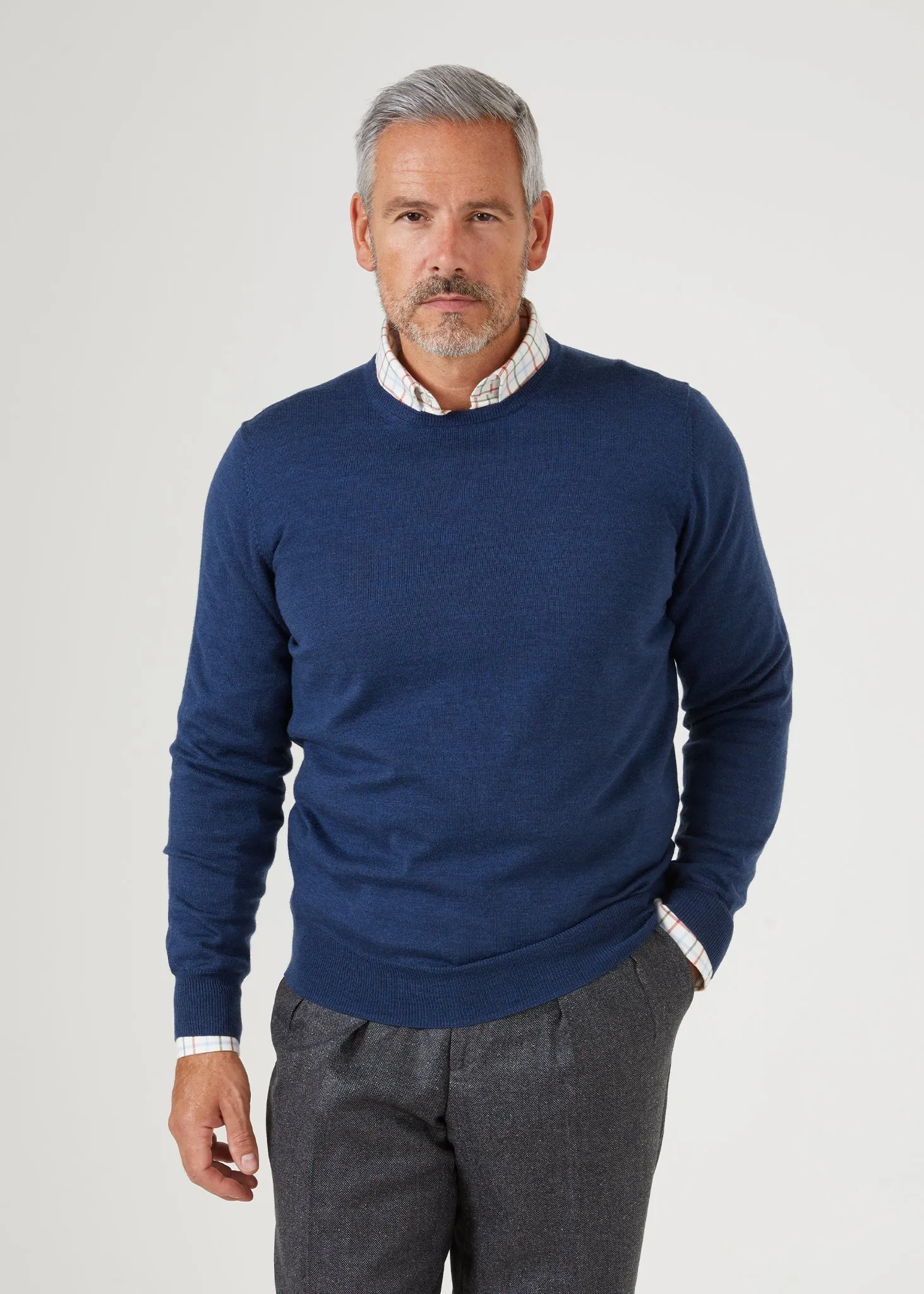 Radstone Men's Merino Wool Jumper in Indigo - Regular Fit