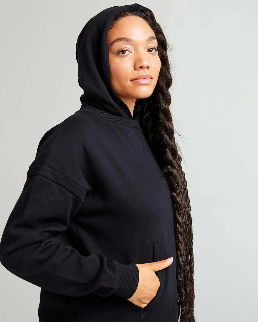 Recycled Fleece Hoodie (Black)