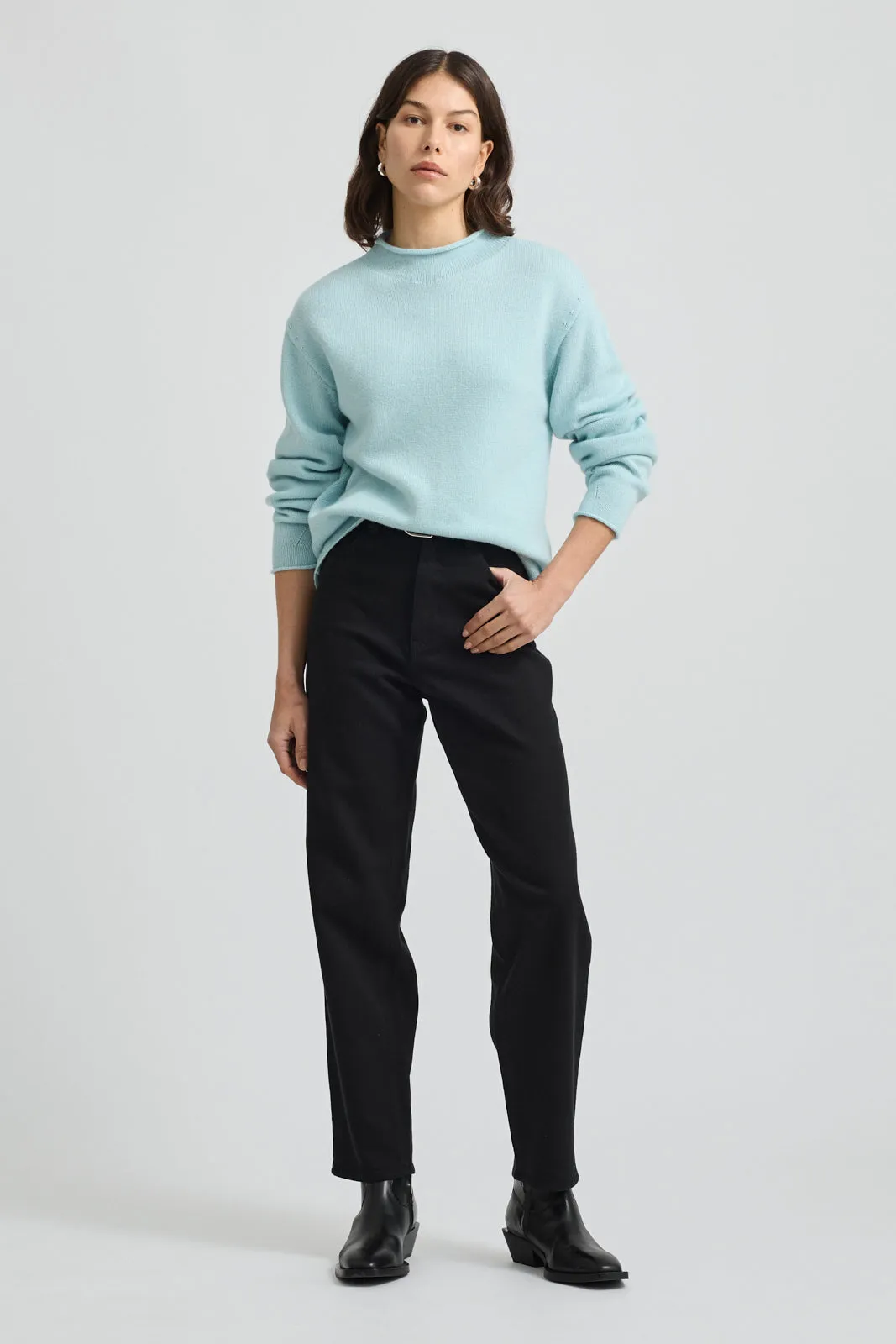 RELAXED FIT MOCK NECK