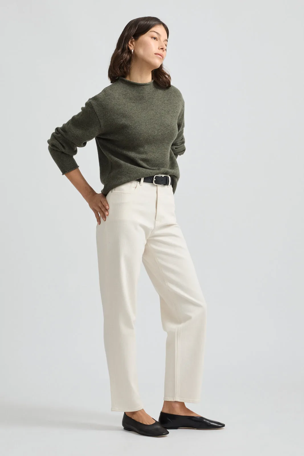 RELAXED FIT MOCK NECK