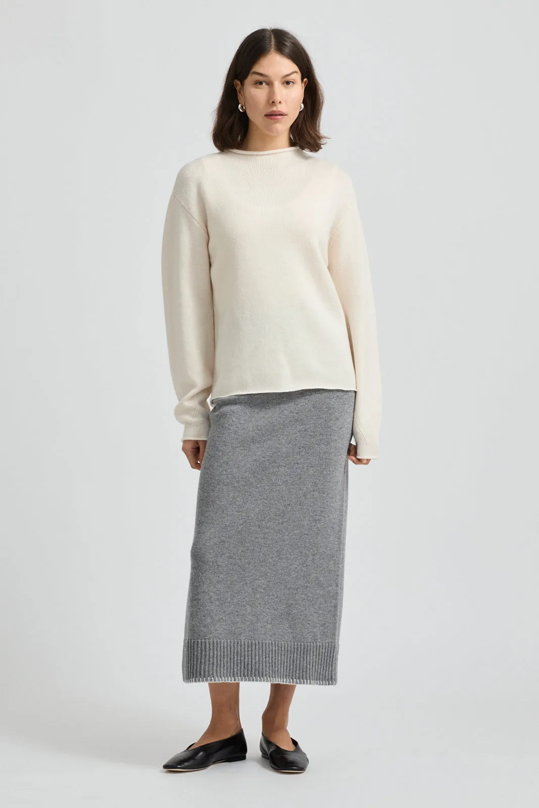 RELAXED FIT MOCK NECK