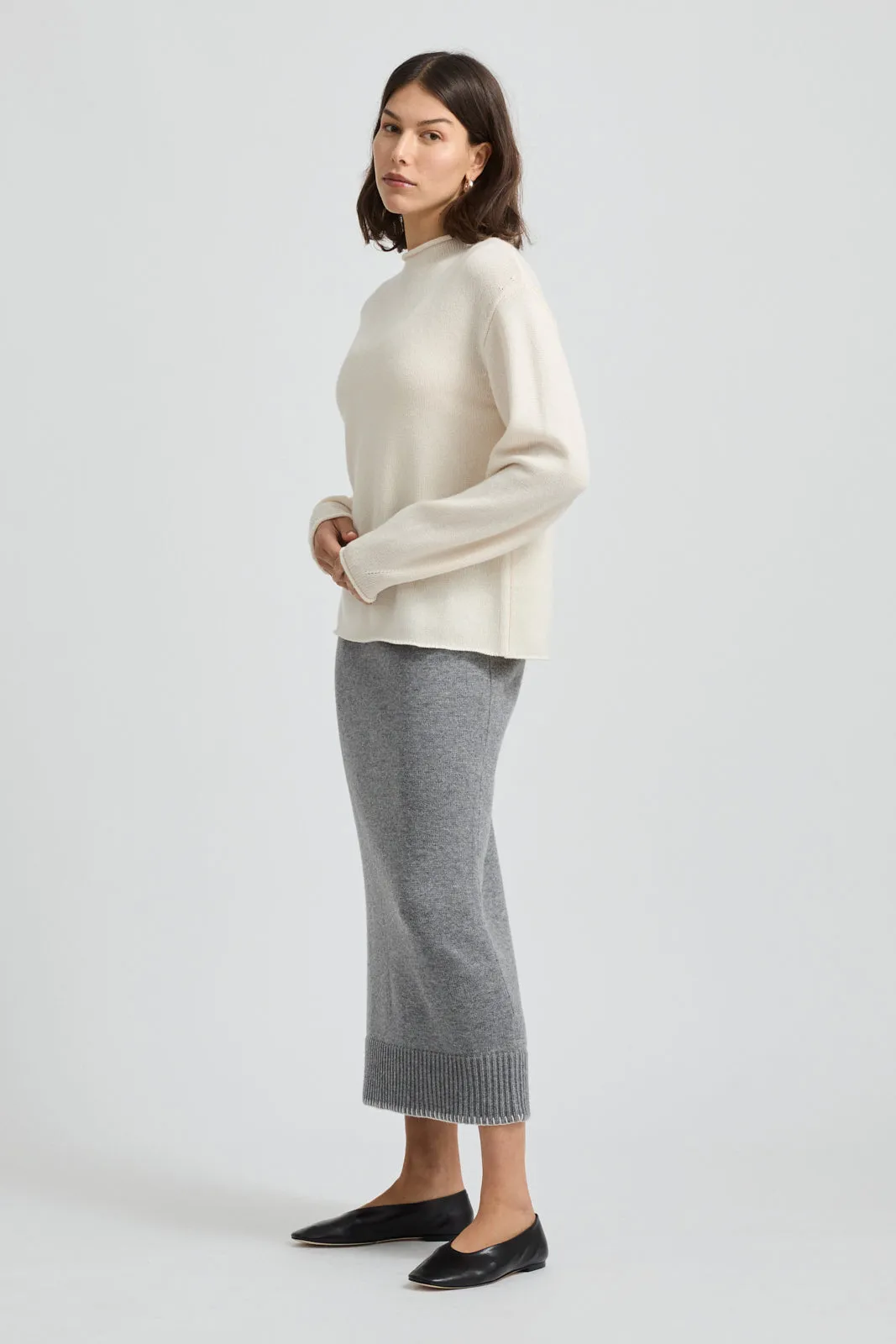 RELAXED FIT MOCK NECK