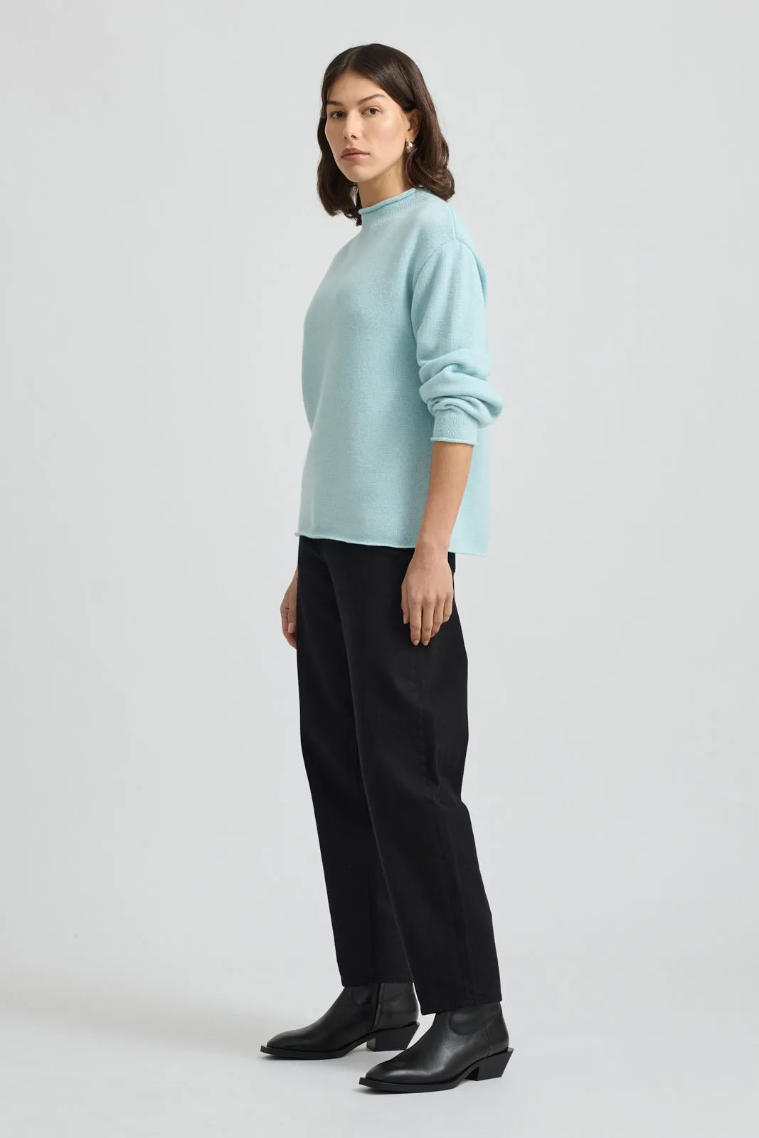 RELAXED FIT MOCK NECK