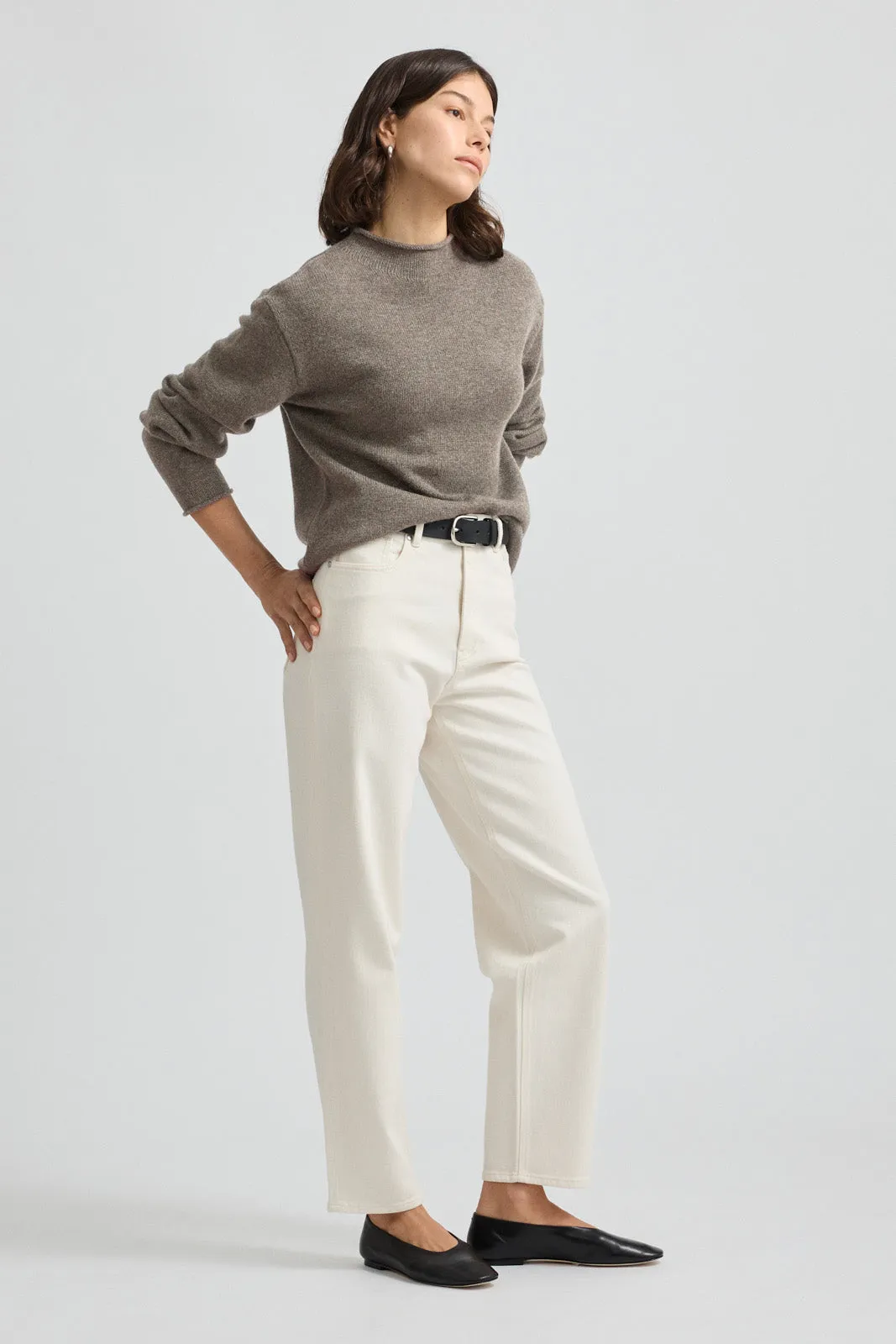 RELAXED FIT MOCK NECK