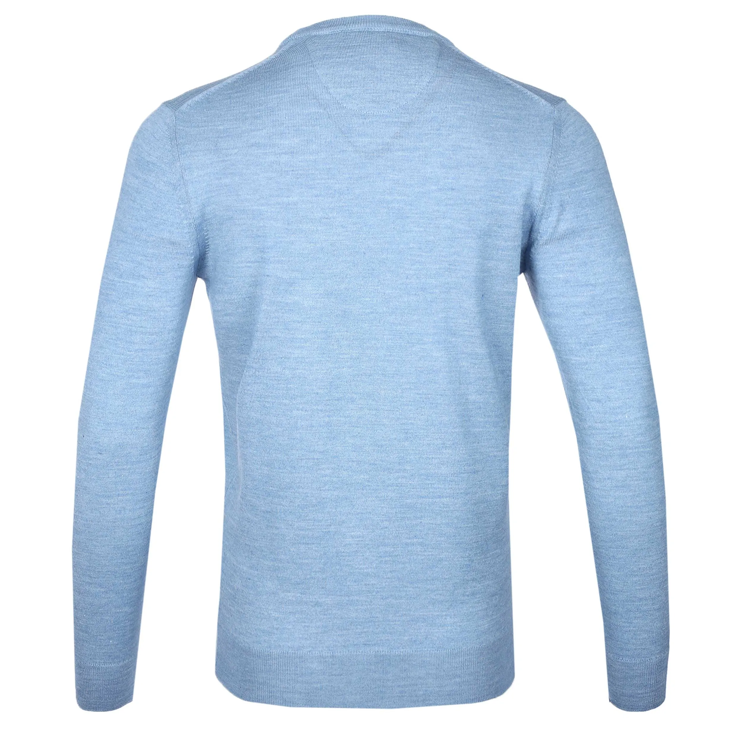 Remus Uomo Plain Crew Neck Knitwear in Sky Blue