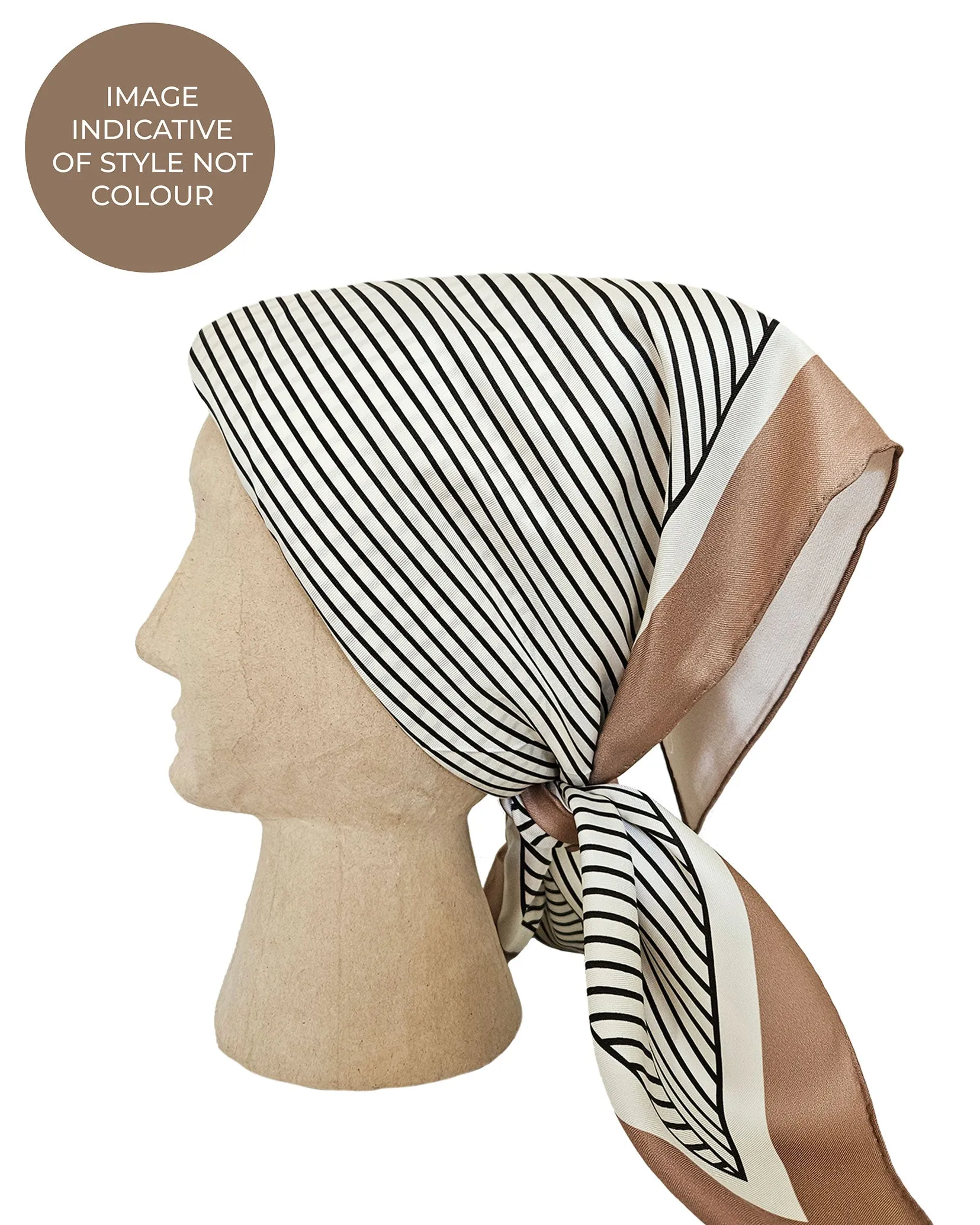 Rhea Saddle/Ricecake/Ebony Silk Scarf - 89x89cm