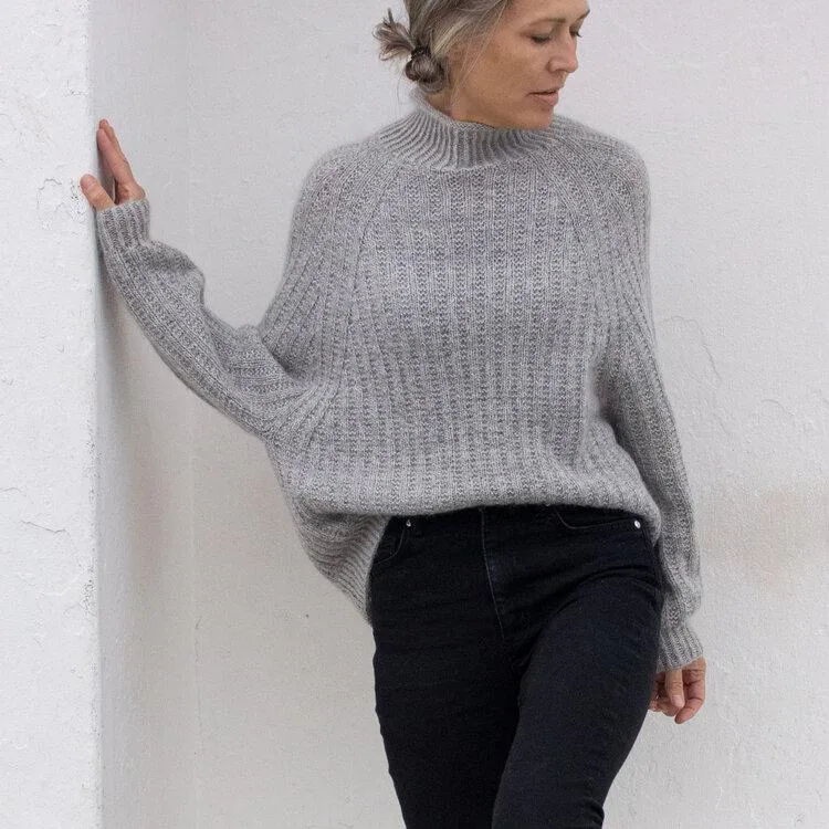 Ribbed Jumper by Anne Ventzel, No 20   Silk mohair yarn kit (ex pattern)