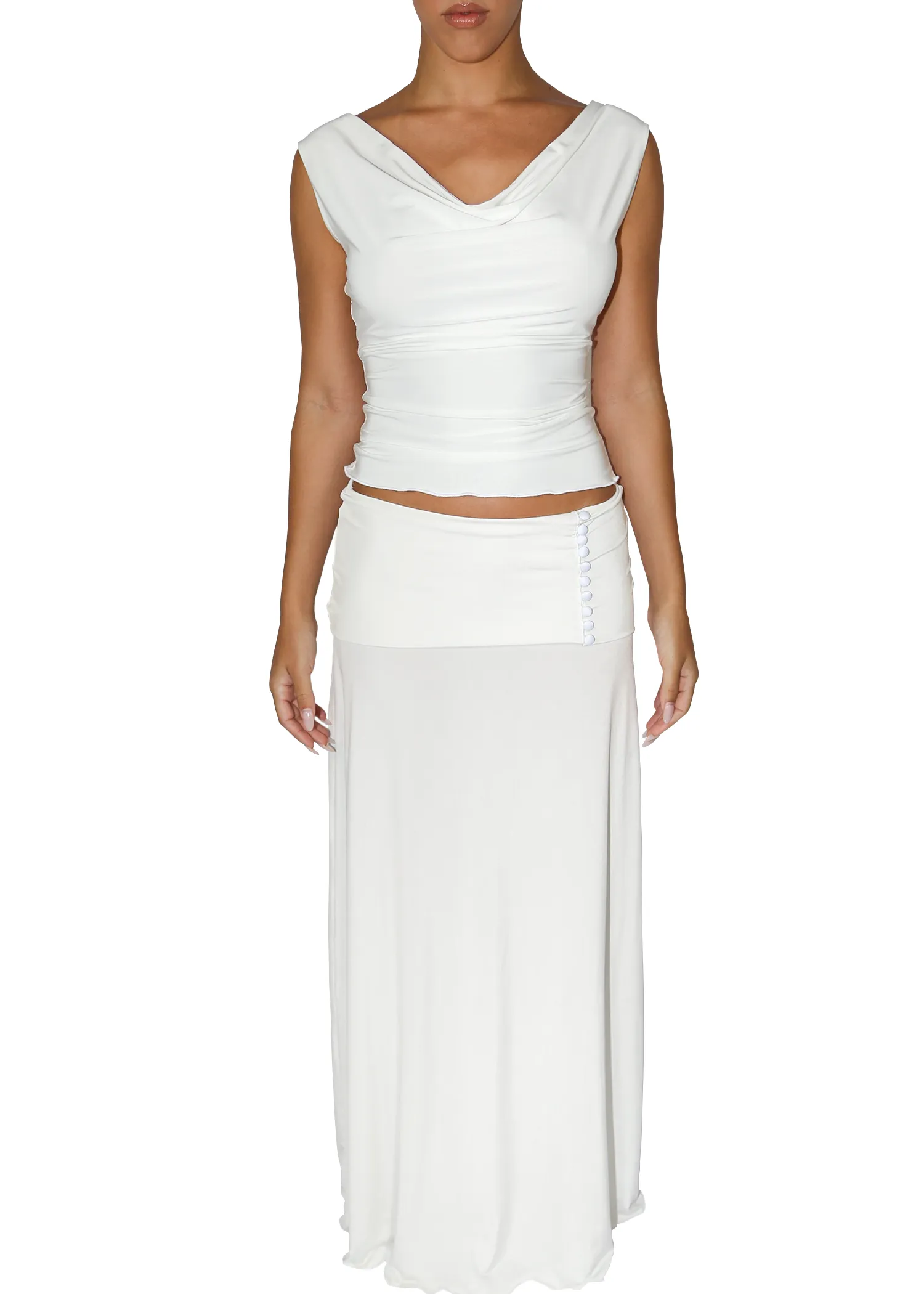 Riviera Fold Over Maxi Skirt │ Ivory