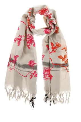 ROSES Red Pink Folding Scarf