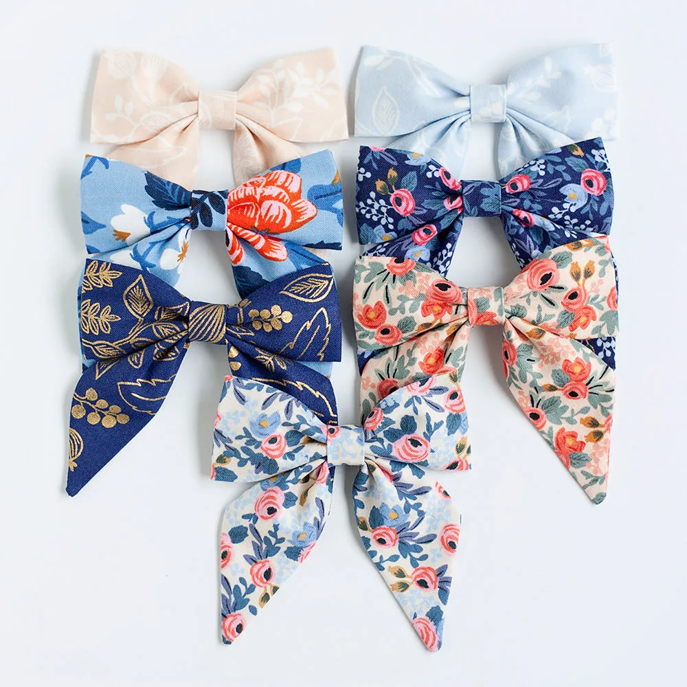 Sailor Bow Clip Or Headband / Rosa In Navy