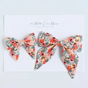 Sailor Bow Clip Or Headband / Rosa In Peach