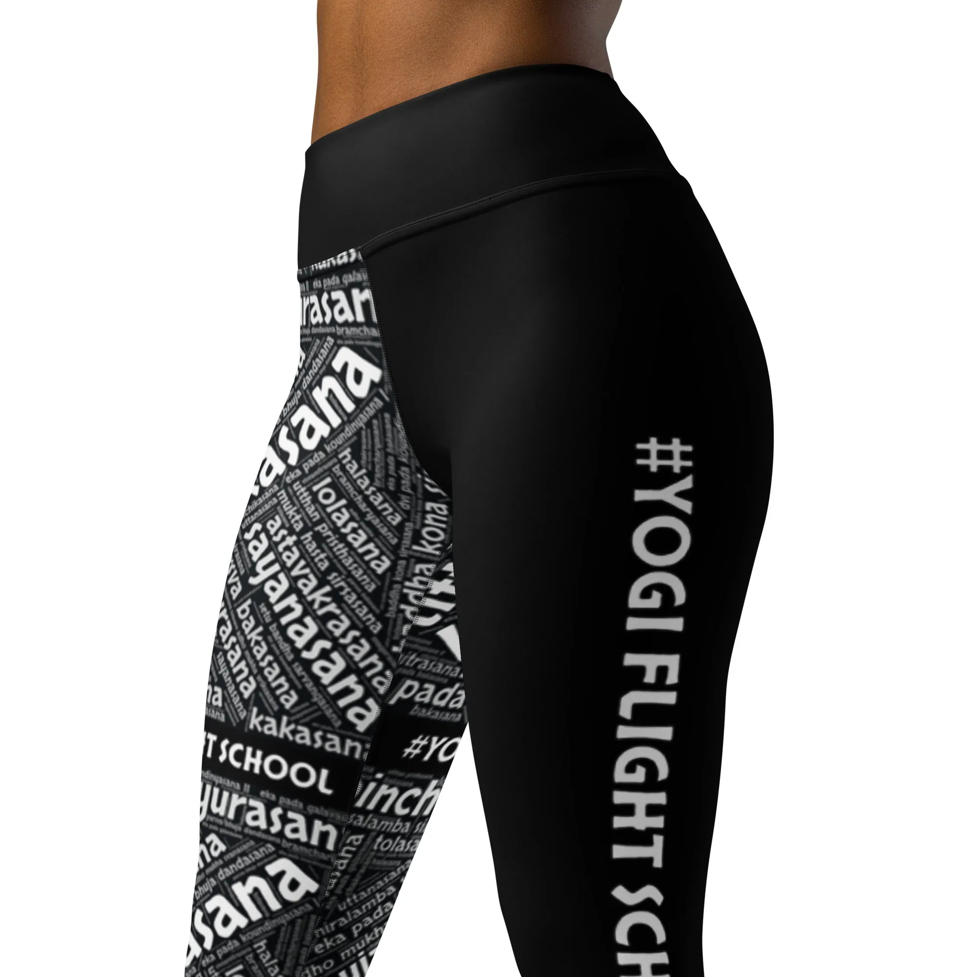 Sanskrit Leggings (Black) - Black Waistband