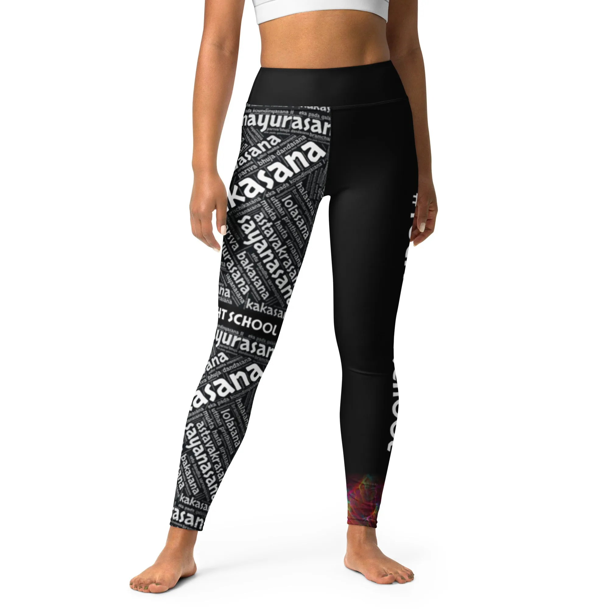 Sanskrit Leggings (Black) - Black Waistband