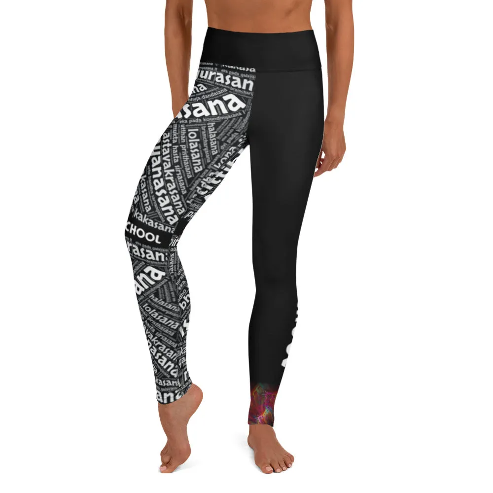 Sanskrit Leggings (Black) - Black Waistband