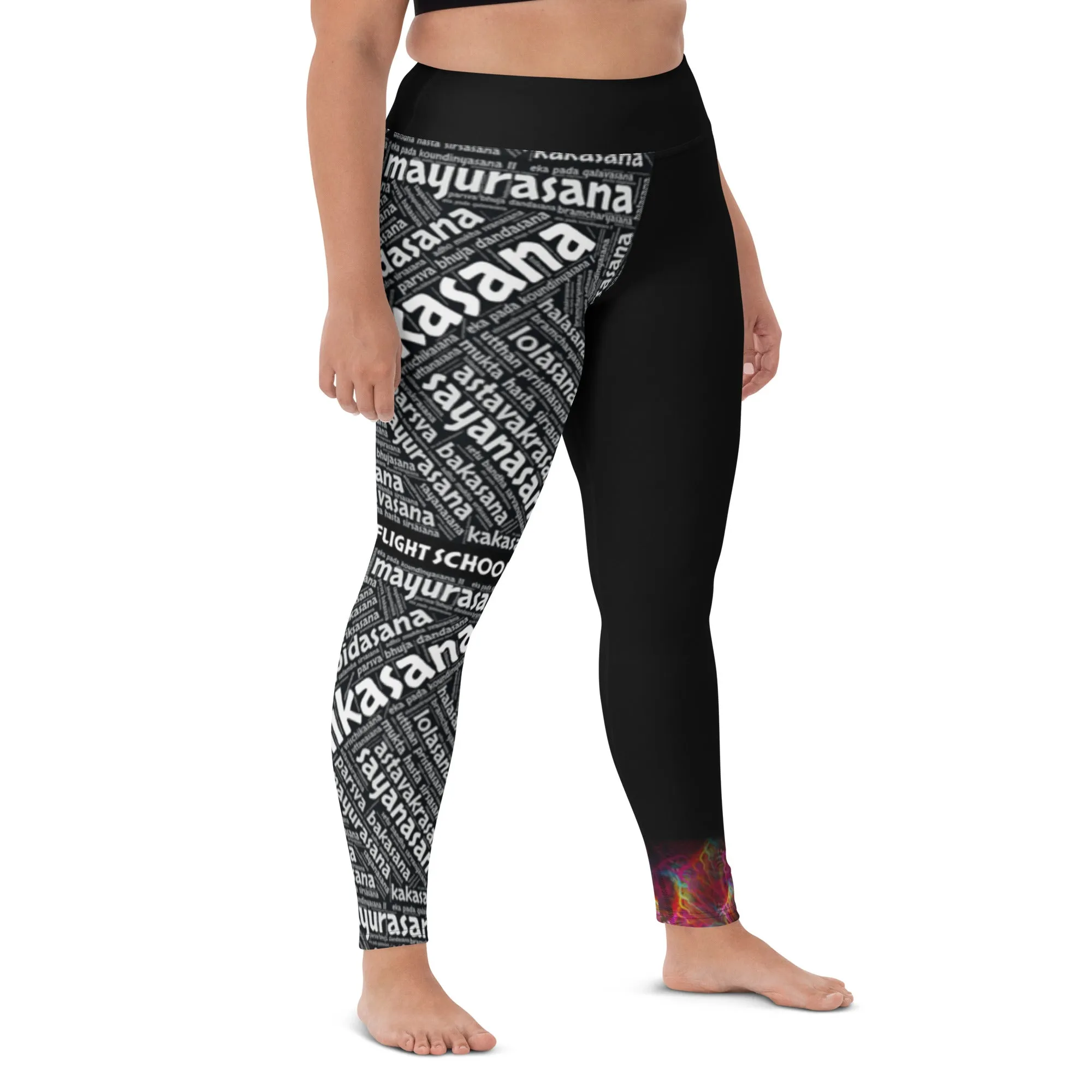 Sanskrit Leggings (Black) - Black Waistband