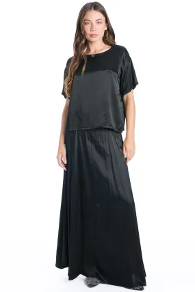 Satin Princess Panel Maxi Skirt