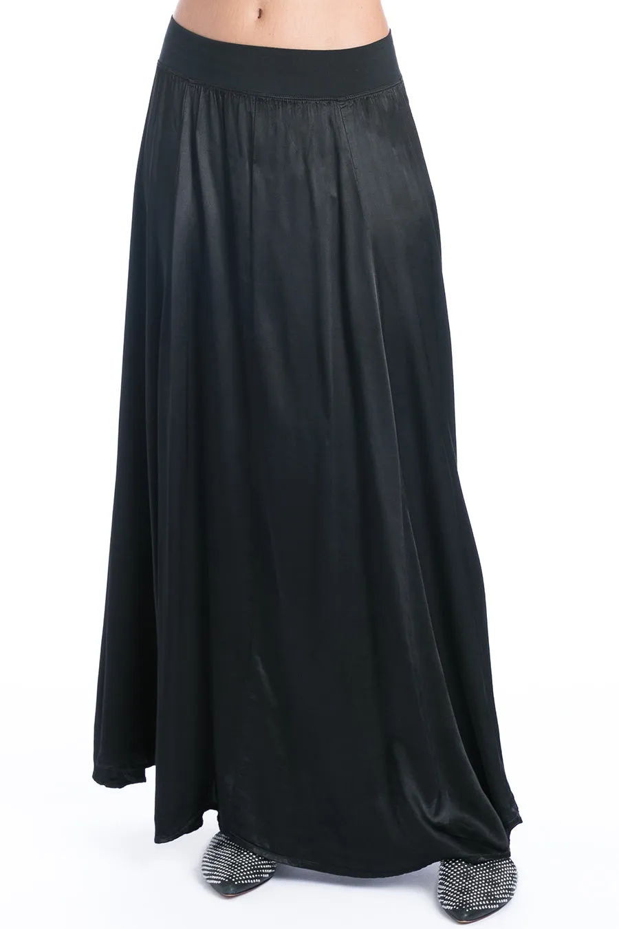 Satin Princess Panel Maxi Skirt