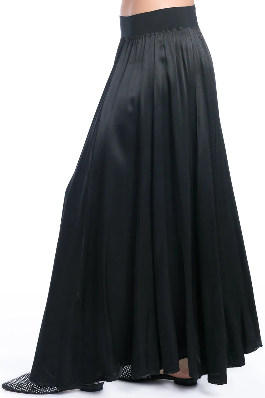 Satin Princess Panel Maxi Skirt