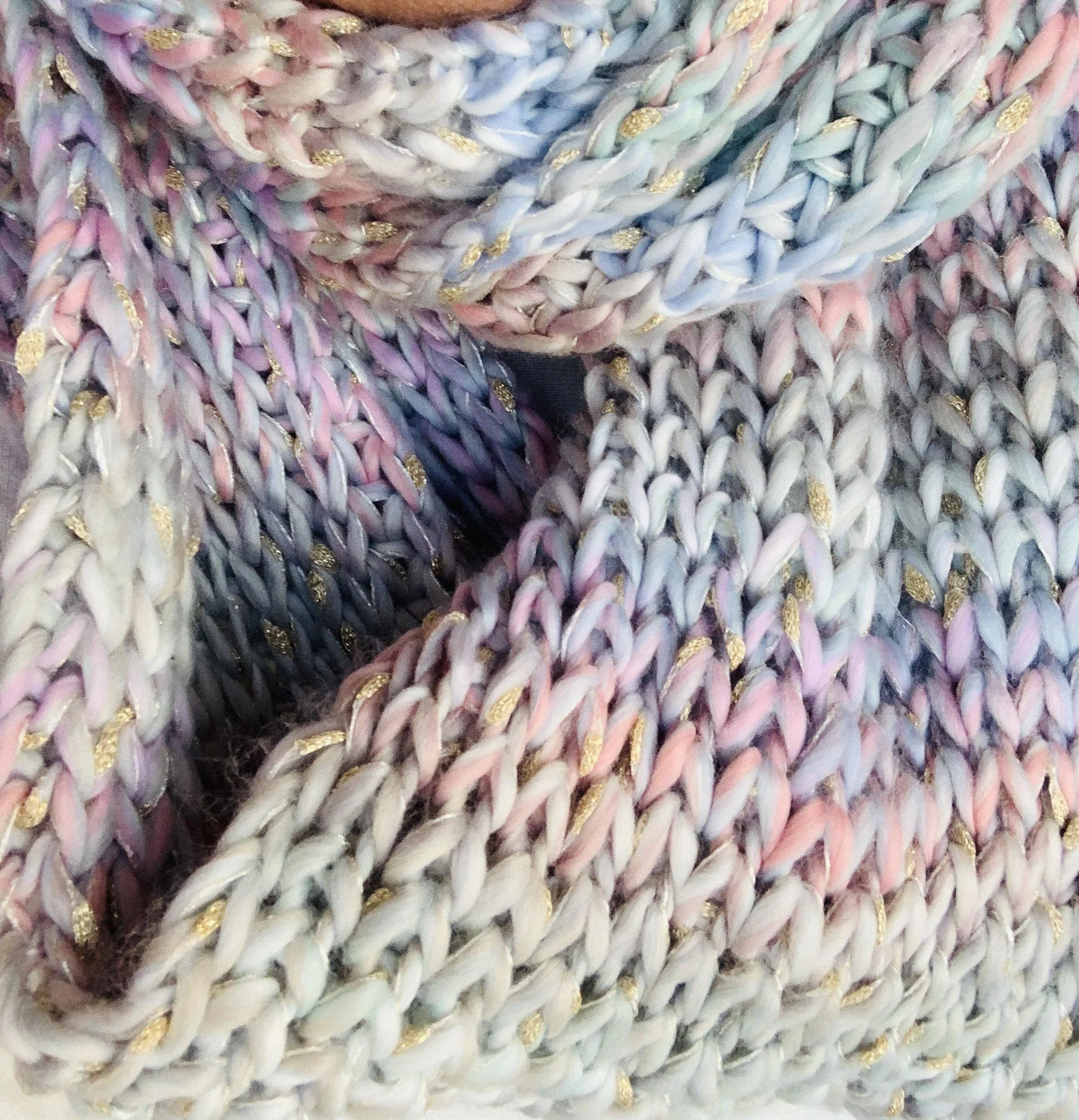 Scarf { Pastels } Infinity. Knit. Metallic.