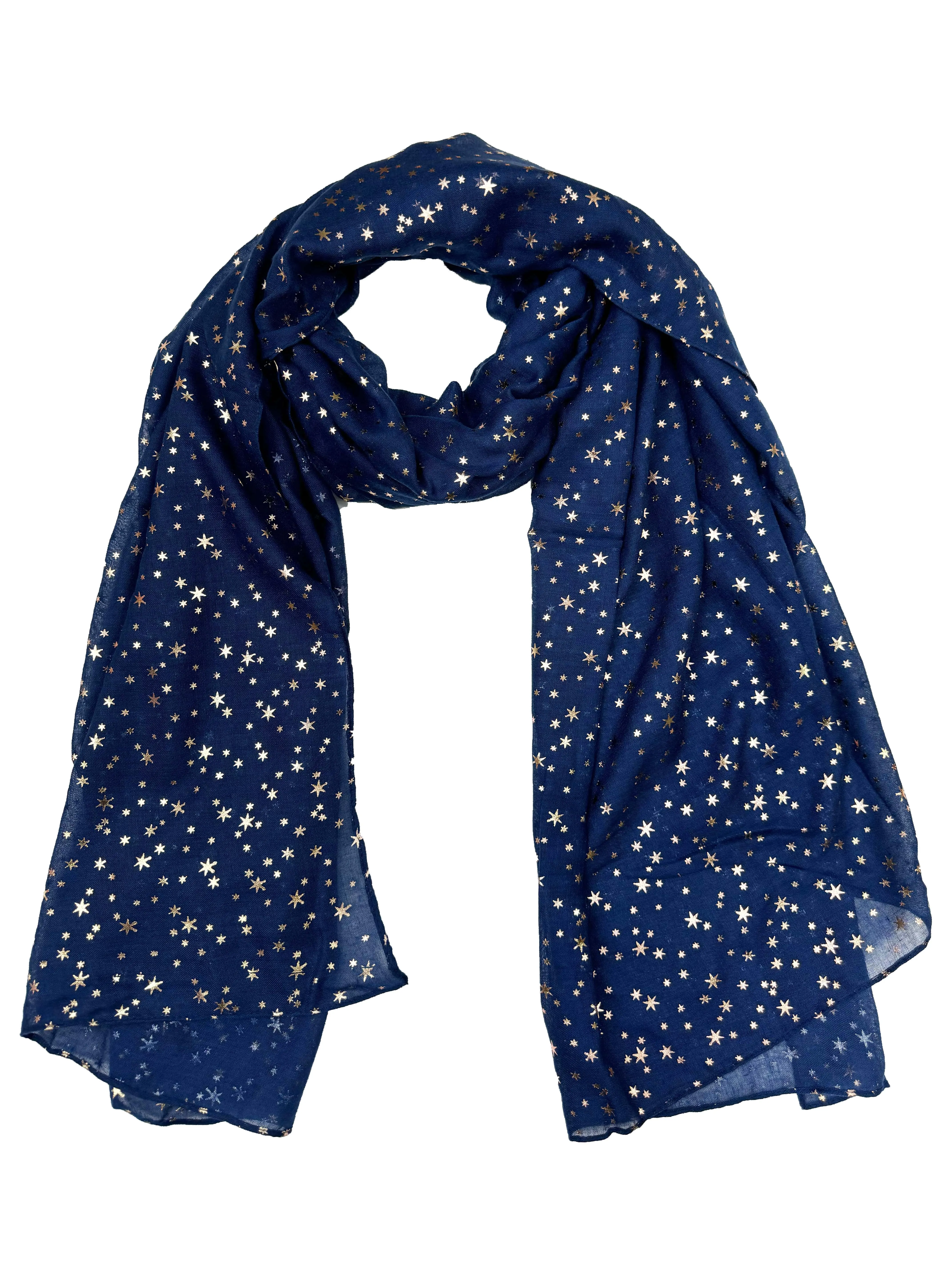 Scarf with Gold Foil Stars