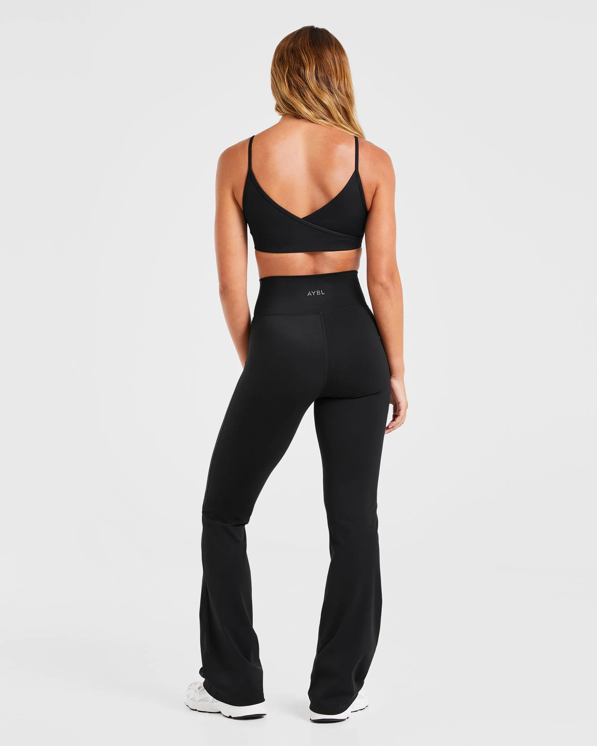 Sculpt Wrap Flared Leggings - Black