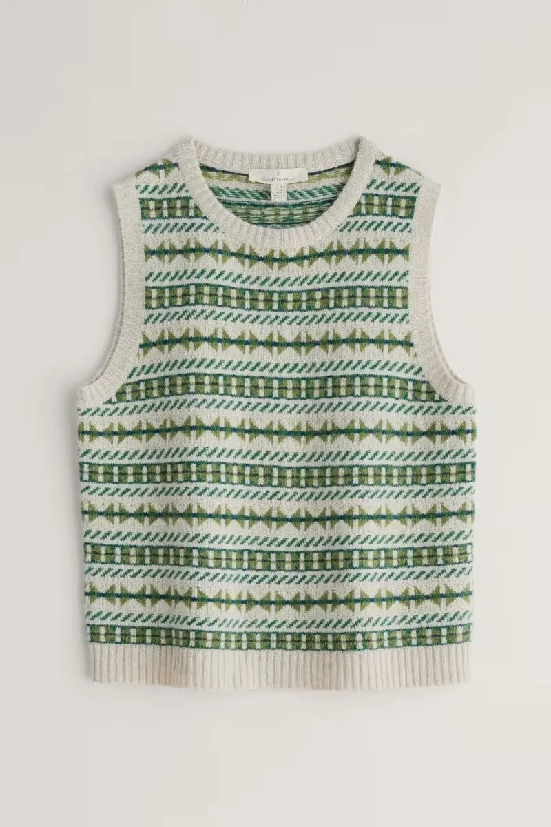 Seasalt Lemon Porch Fair Isle Knitted Vest