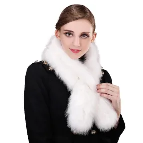 Silver Fox Fur or Fox Fur Scarf Wrap Cape Shawl Neck Warmer 3 Colors NEW FS050204