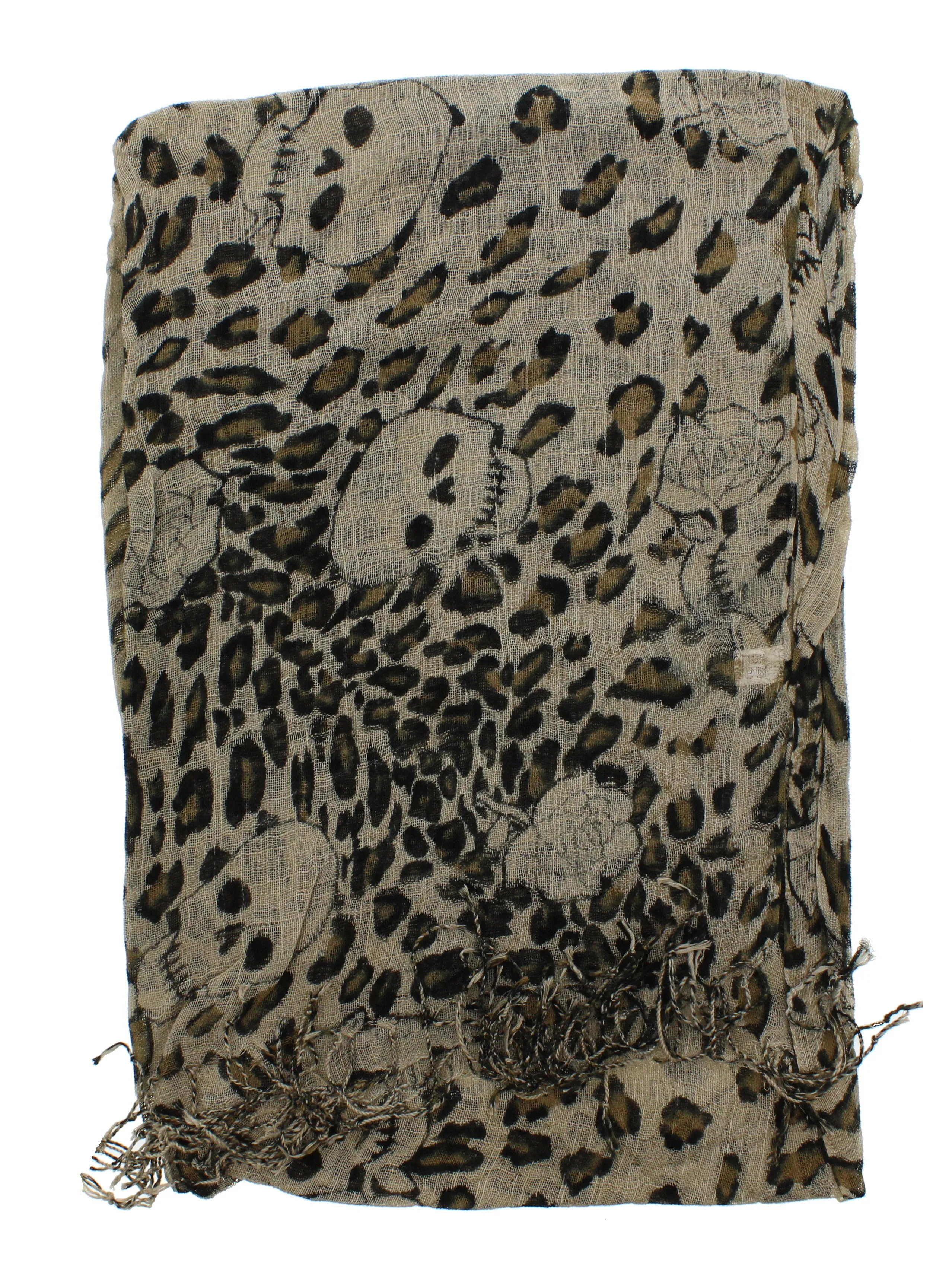 Skulls, Roses & Leopard Print Scarf