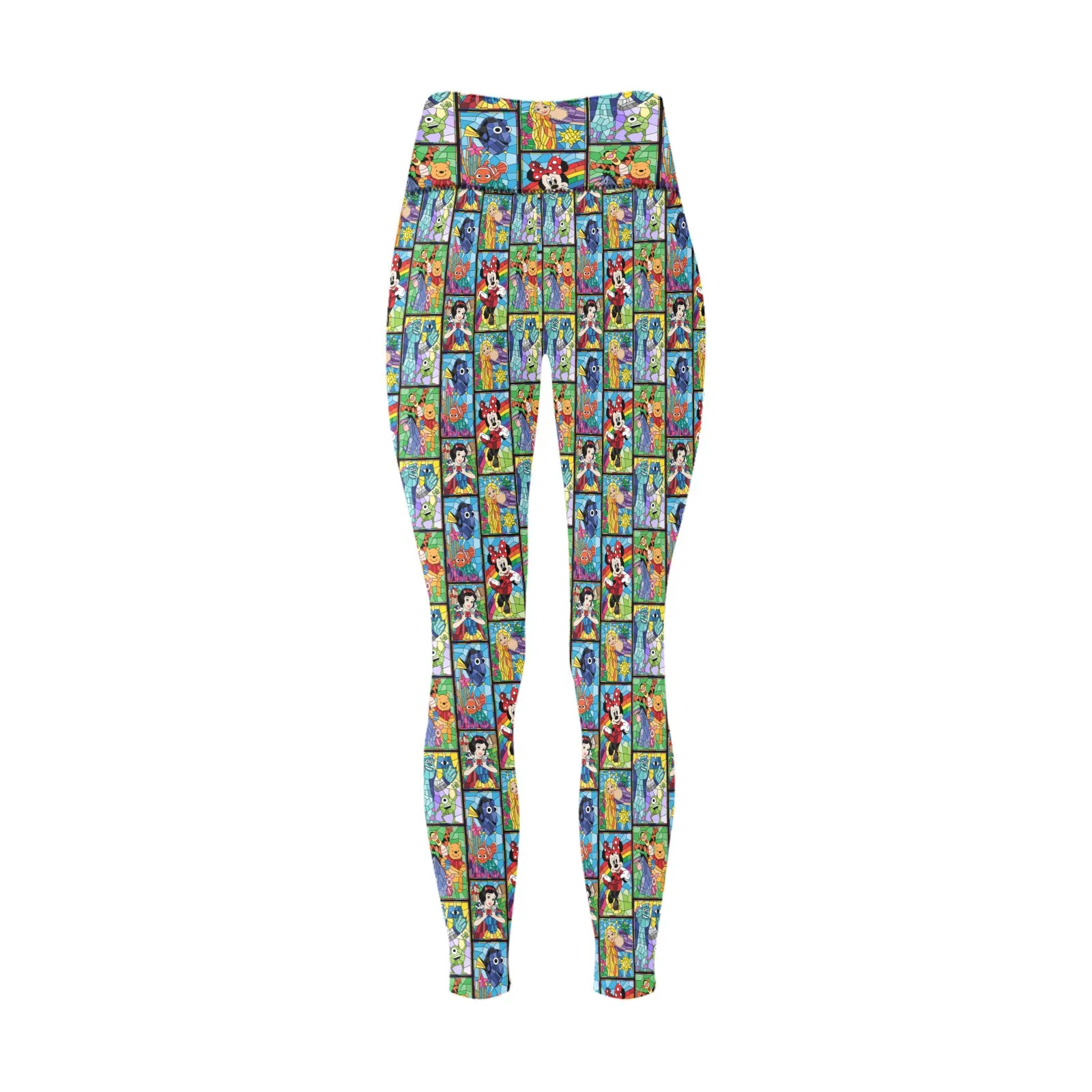 Stained Glass Characters Women's Athletic Leggings