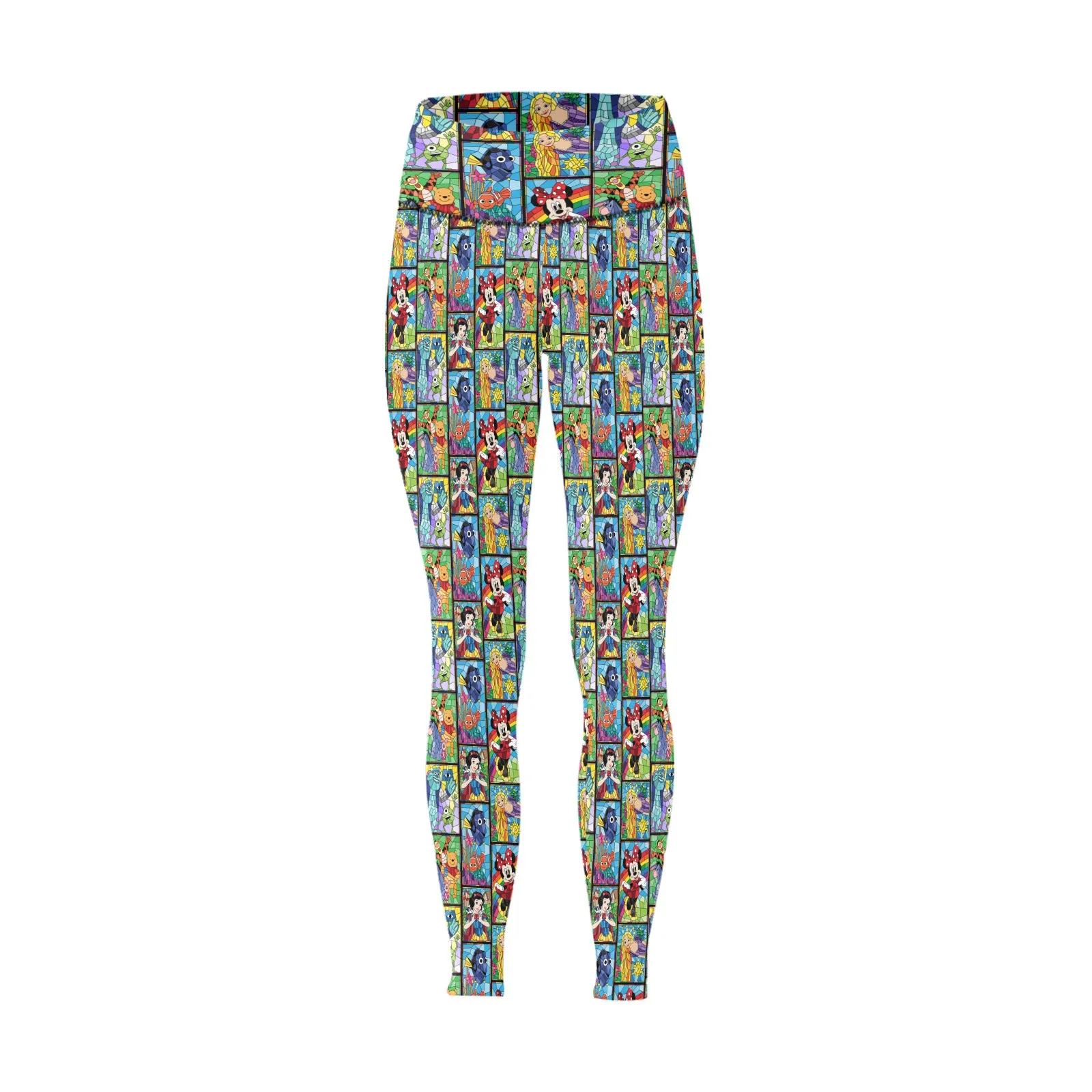 Stained Glass Characters Women's Athletic Leggings