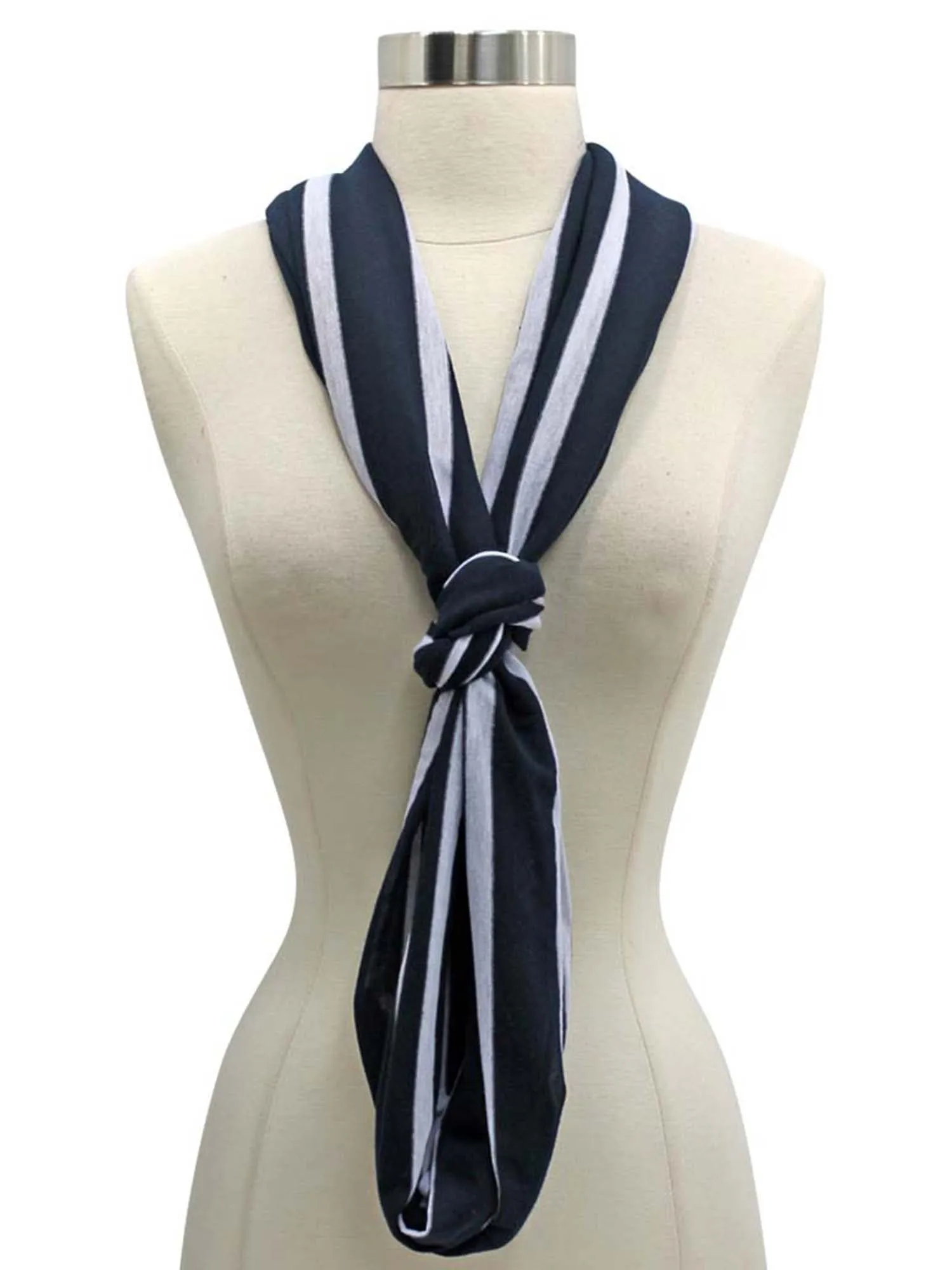 Striped Circle Infinity Lightweight Scarf