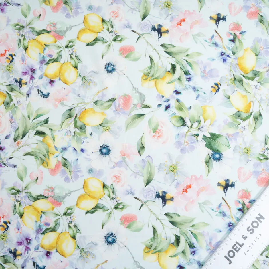 Summer Fruits & Flowers Printed Luxury Cotton