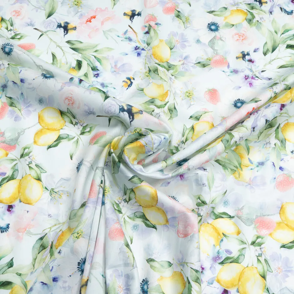 Summer Fruits & Flowers Printed Luxury Cotton